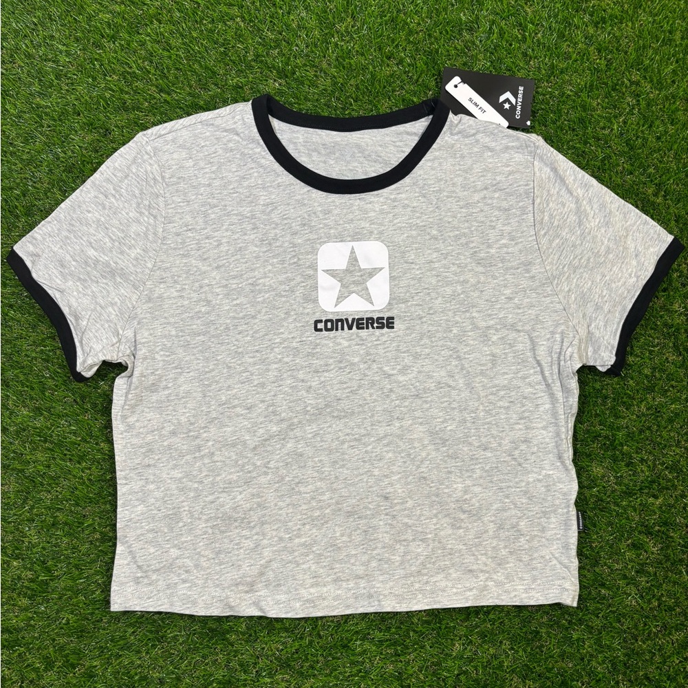 Converse Heather Gray T-Shirt with Black Trim